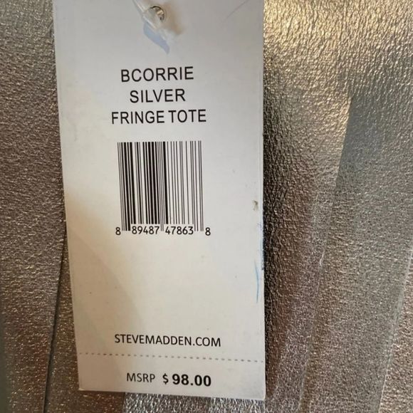 Steve Madden B Corrie Silver Fringe Tote Bag NWT - Picture 6 of 9